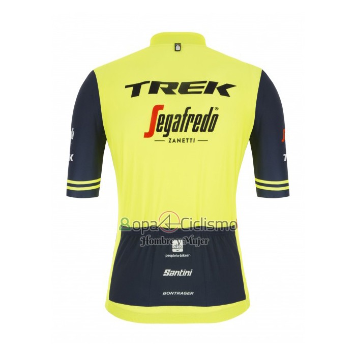 Trek Segafrojoo Ropa Ciclismo Culotte Corto 2021 Mangas Cortas AMarillo Profundo Azul
